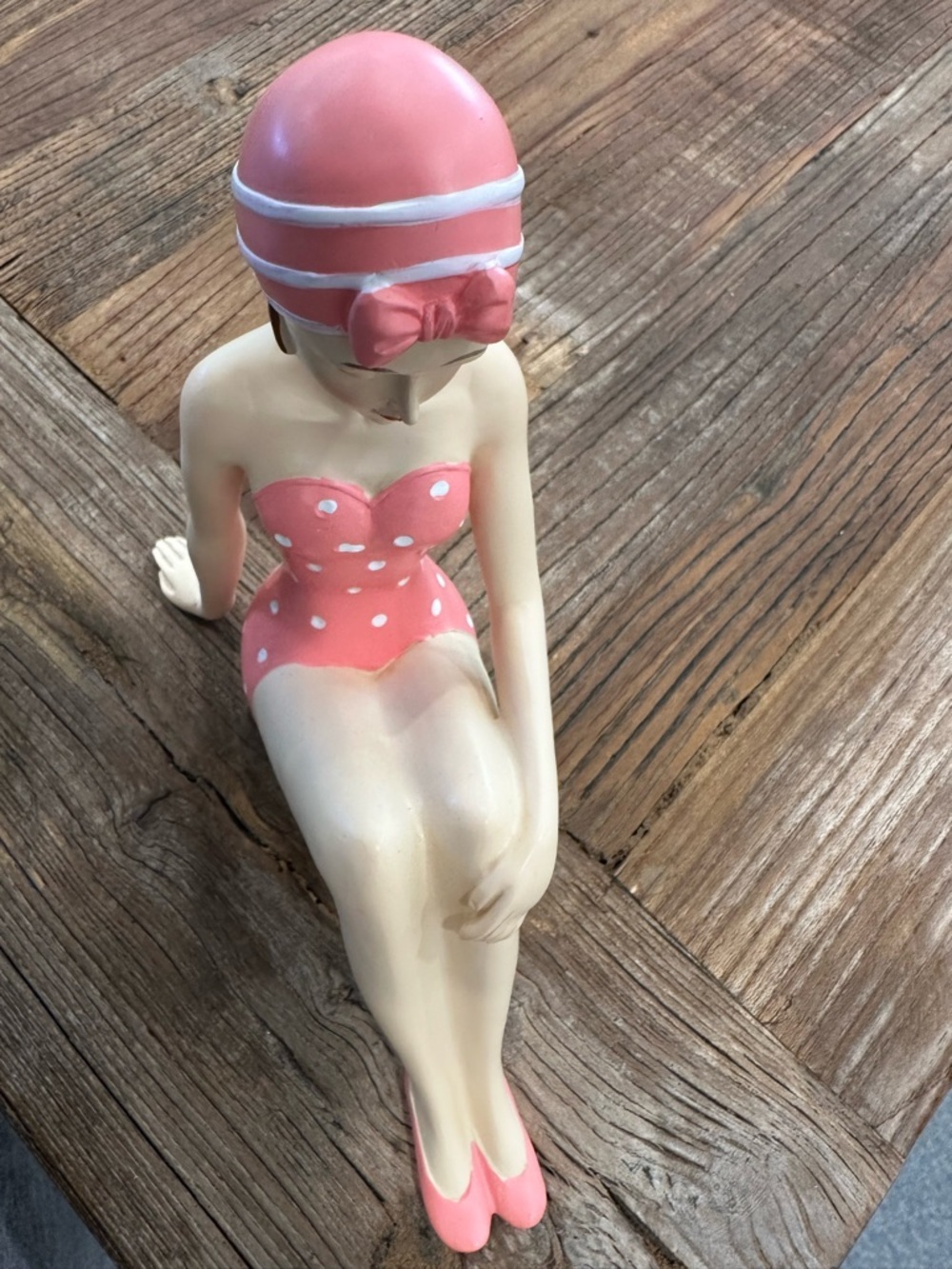 Pink Polka Dot Bathing Beauty Figurine - Picture 3 of 7